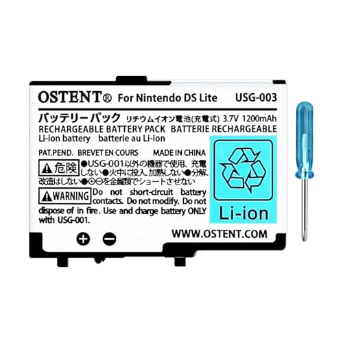 OSTENT 3.7V 1200mAh Wiederaufladbarer Li-ion Polymer Lithium-Ionen Akku für Nintendo DSL NDS Lite OSTENT 3.7V 1200mAh Wiederaufladbarer Li-ion Polymer Lithium-Ionen Akku für Nintendo DSL NDS Lite von OSTENT