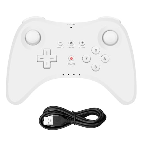 OSTENT Erweiterung Wireless Pro Controller kompatibel für Nintendo Wii U Gamepad Konsole Farbe Weiß von OSTENT