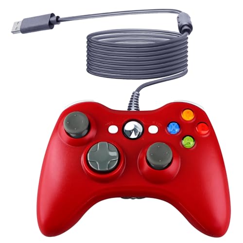 OSTENT Kabelgebundener USB Controller Gamepad Joystick für Microsoft Xbox 360 Konsole Windows PC Laptop Computer Videospiel Farbe Rot OSTENT Kabelgebundener USB Controller Gamepad Joystick für Microsoft Xbox 360 Konsole Windows PC Laptop Computer Videospiel Farbe Rot von OSTENT