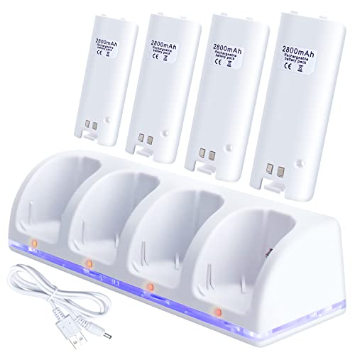 OSTENT Ladegerät Dock Station + 4 Akkus Kompatibel für Nintendo Wii Remote Controller Farbe Weiß OSTENT Ladegerät Dock Station + 4 Akkus Kompatibel für Nintendo Wii Remote Controller Farbe Weiß von OSTENT