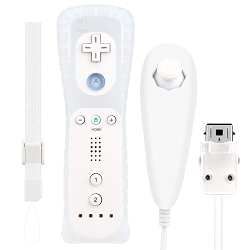 OSTENT Motion Sensor Fernbedienung + Wired Nunchuck Combo Kompatibel für Nintendo Wii Konsole Farbe Weiß von OSTENT