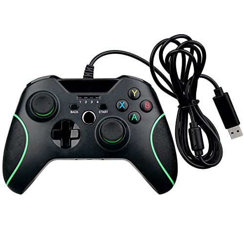 OSTENT Wired USB Controller Joystick Gamepad für Microsoft Xbox One/Xbox One S/Windows PC Laptop Farbe Schwarz von OSTENT