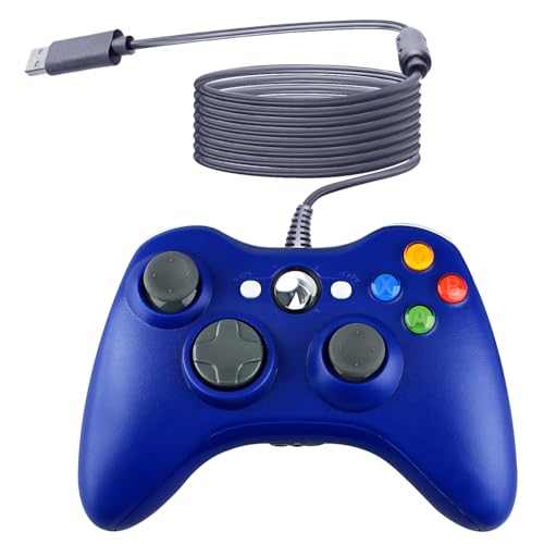 OSTENT Kabelgebundener USB Controller Gamepad Joystick für Microsoft Xbox 360 Konsole Windows PC Laptop Computer Videospiel Farbe Blau von OSTENT