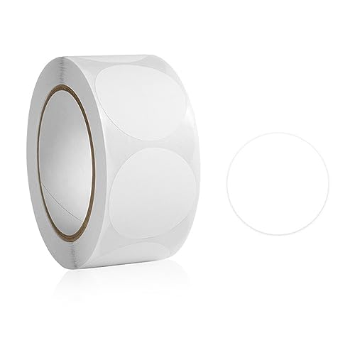 OSUWLSI 1pc runde weiße Inventaraufkleber, Kreispunkte Farbkennzeichnungs etiketten mit Perforationslinie in einer Rolle von OSUWLSI