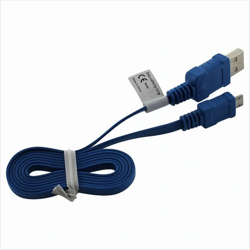 OTB Datenkabel Micro-USB - 0.95m - Flachbandkabel - blau von OTB