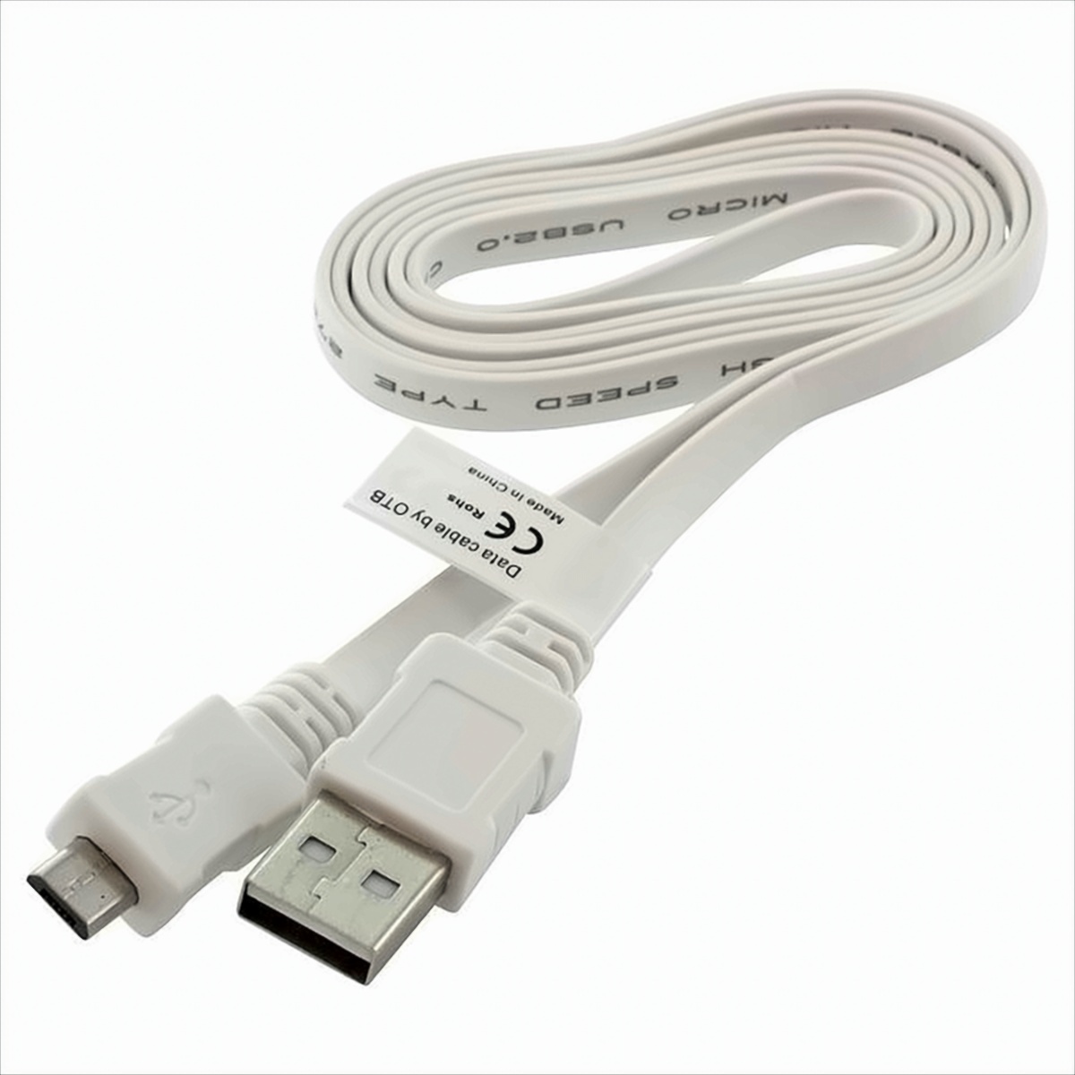 OTB Datenkabel Micro-USB - 0.95m - Flachbandkabel - weiß von OTB