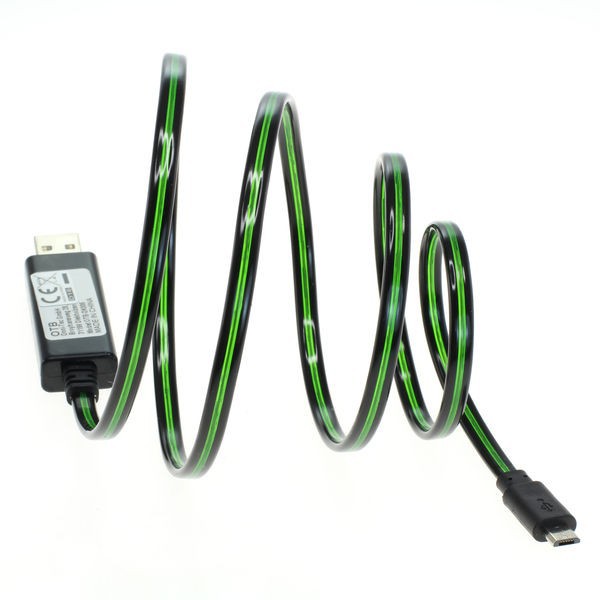OTB Datenkabel Micro-USB mit animiertem Lauflicht - schwarz-grün von OTB
