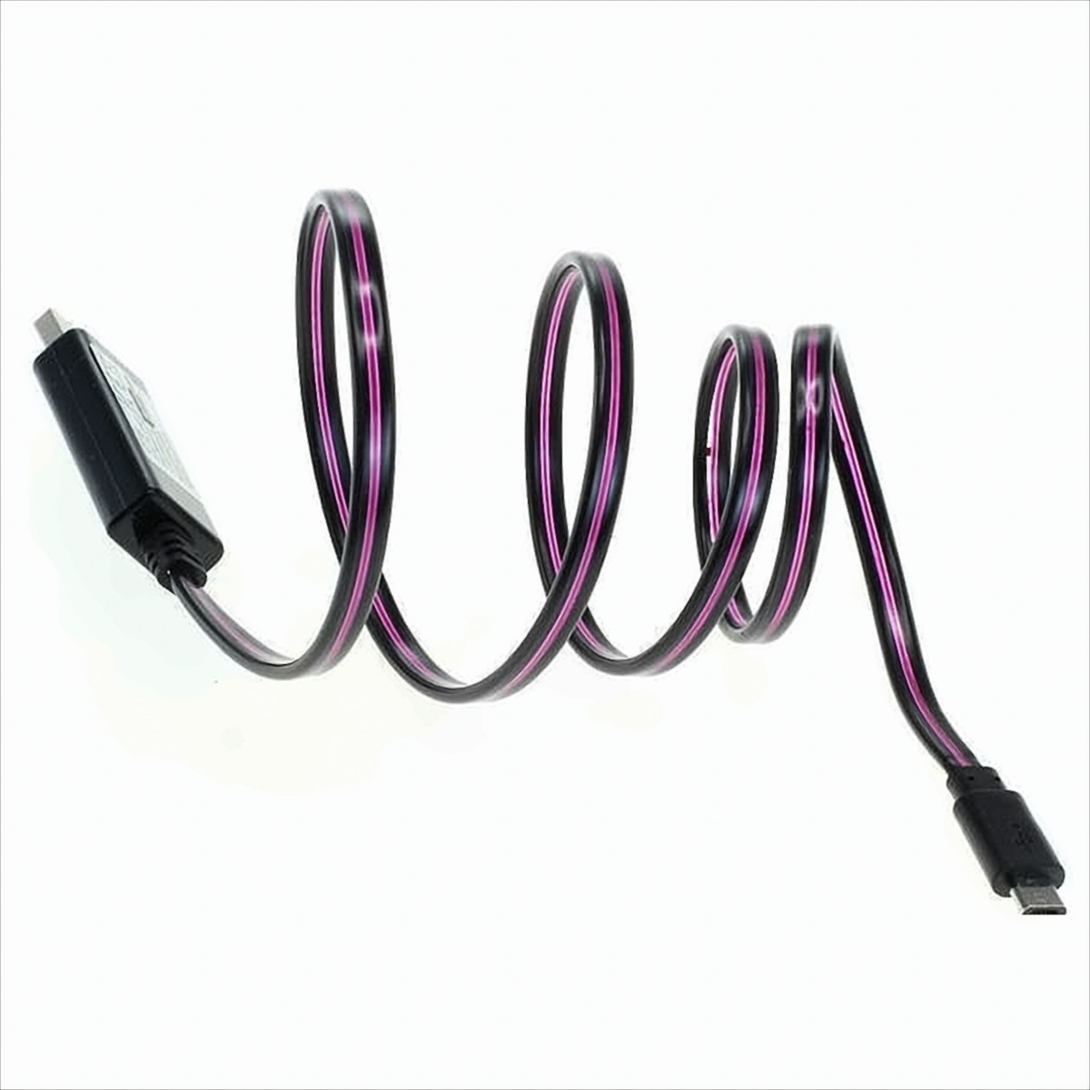 OTB Datenkabel Micro-USB mit animiertem Lauflicht - schwarz-violett von OTB
