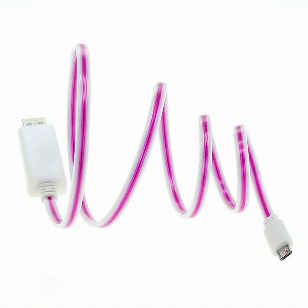 OTB Datenkabel Micro-USB mit animiertem Lauflicht - weiß-violett von OTB