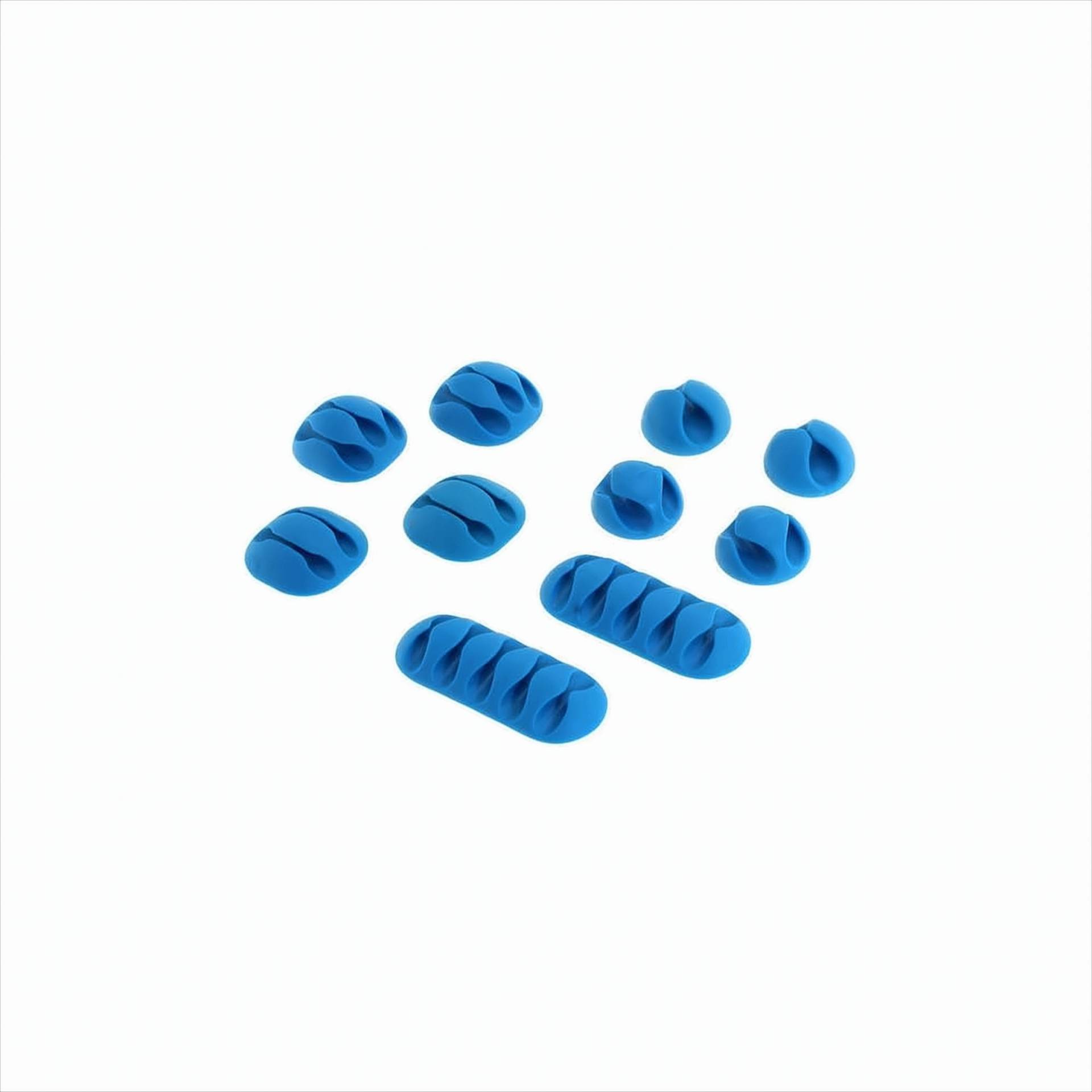 OTB Kabelmanagement - Kabelclips / Kabelhalter - 10er Set blau von OTB