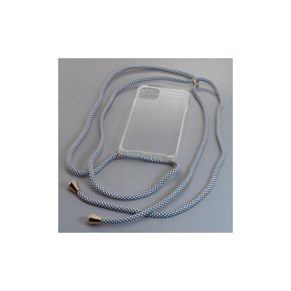 OTB TPU Strap / Necklace Case kompatibel zu Apple iPhone 11 Pro Max - mit Kordel grau/weiß von OTB