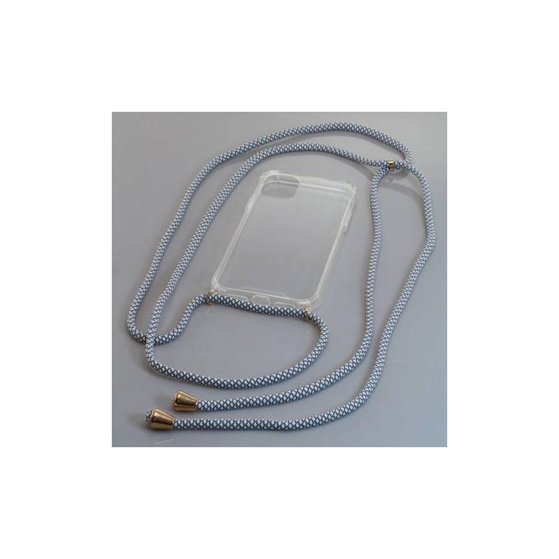 OTB TPU Strap / Necklace Case kompatibel zu Apple iPhone 11 - mit Kordel grau/weiß von OTB