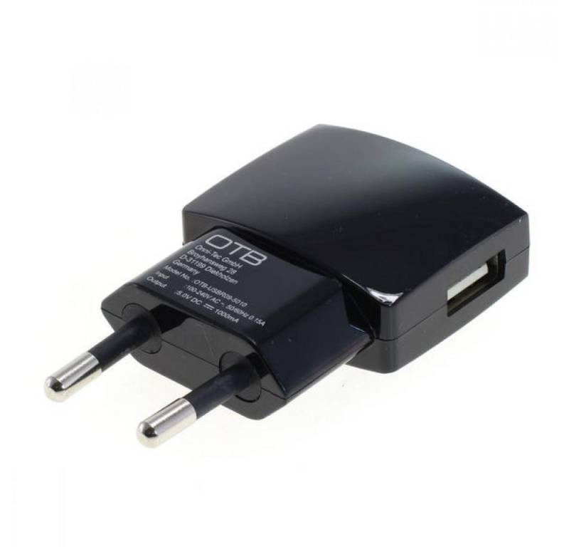 OTB USB Netzteil / Ladeadapter, 1A, 1x USB, flache Bauform, schwarz USB-Ladegerät von OTB