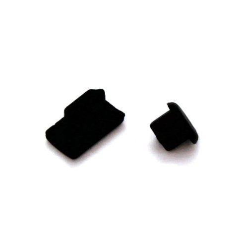 Staubschutz-Kappen Set für Micro-USB + Kopfhörer-Anschluss schwarz für HTC Motorola Nokia Samsung ... von OTB
