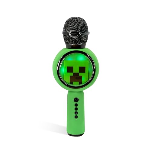 Minecraft Karaoke-Mikrofon mit kabellosem Lautsprecher und LED-Leuchten Minecraft Karaoke-Mikrofon mit kabellosem Lautsprecher und LED-Leuchten von OTL Technologies