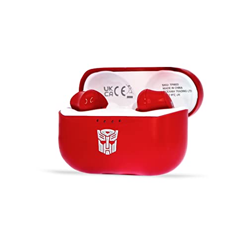 OTL Technologies TF0933 Transformers Autobot TWS Kabellose Kopfhörer mit Ladekoffer, Rot von OTL Technologies