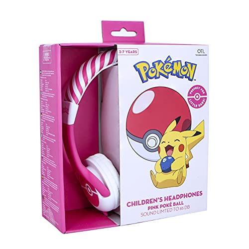 OTL Technologies Pokémon Kopfhörer für Kinder, mit Kabel, für Kinder von 3–7 Jahren, Pink PK0845 Rose von OTL Technologies