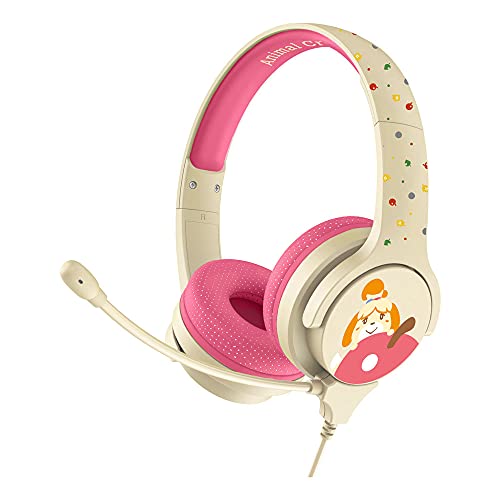 Animal Crossing Nintendo Isabelle Interactive Study Premier Kinder-Kopfhörer mit Galgenmikrofon, ab 3 Jahren, (AC0848) Rose Kids von OTL