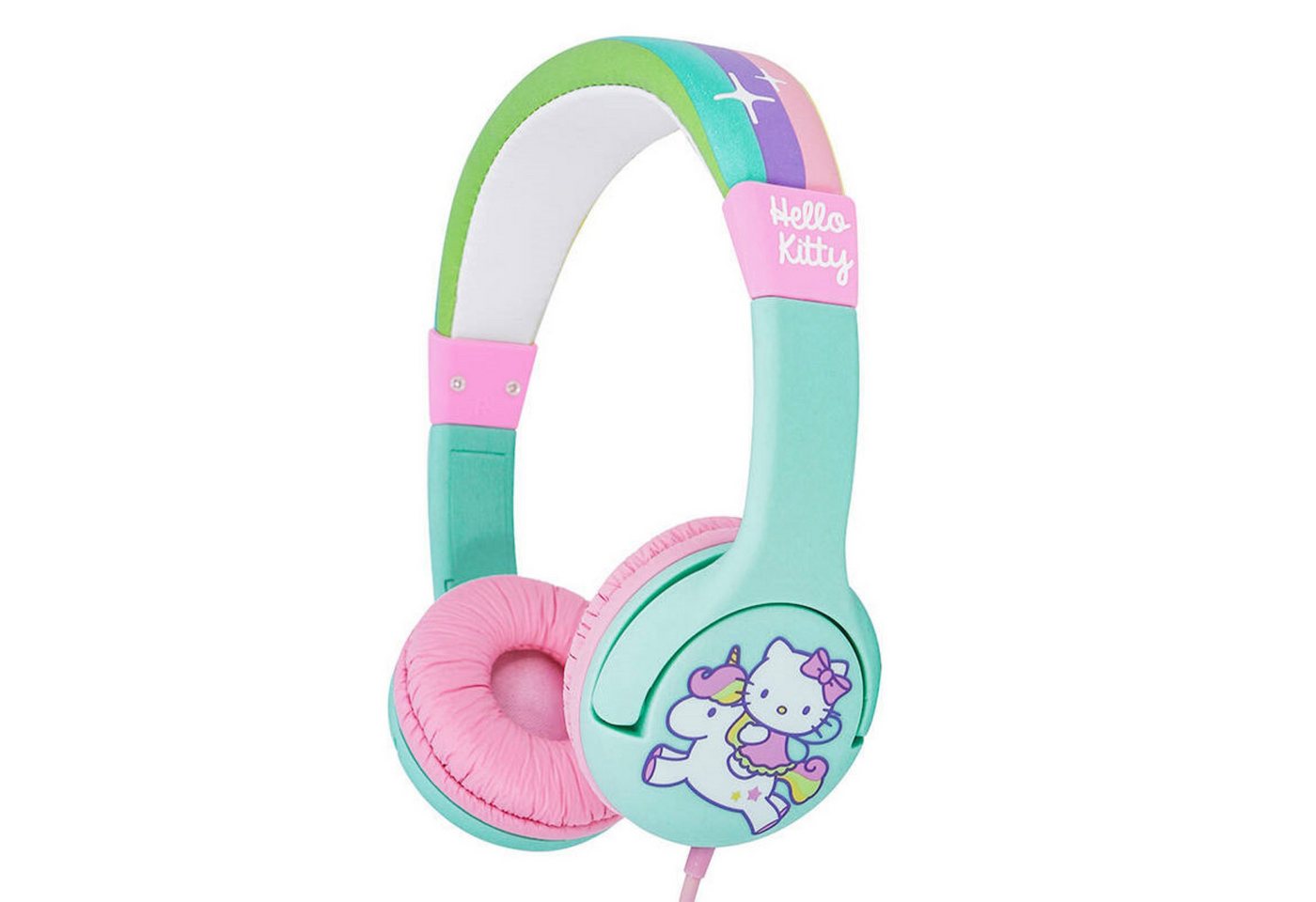 OTL Hello Kitty Regenbogen-Einhorn-Kopfhörer mit Kabel für Kinder Kinder-Kopfhörer OTL Hello Kitty Regenbogen-Einhorn-Kopfhörer mit Kabel für Kinder Kinder-Kopfhörer von OTL