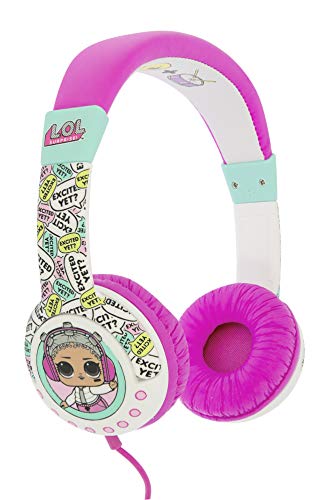 OTL Technologies JUNIOR Kinder Kopfhörer LOL Multi Club (gepolsterte Bügel, Lautstärke Begrenzung auf 85 dB, buntes Comic Design, für Jungen und Mädchen), Pink von OTL