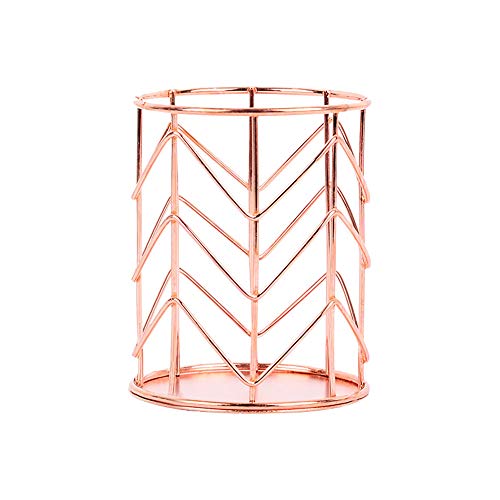 1/2 Pcs Stiftehalter Mode Durchbrochen Runder Eisenkunst Schreibgerätehalter Schreibtisch Organisator Stift Halter Organizer Make-up Pinselhalter(Roségold+Gold) von OTNE