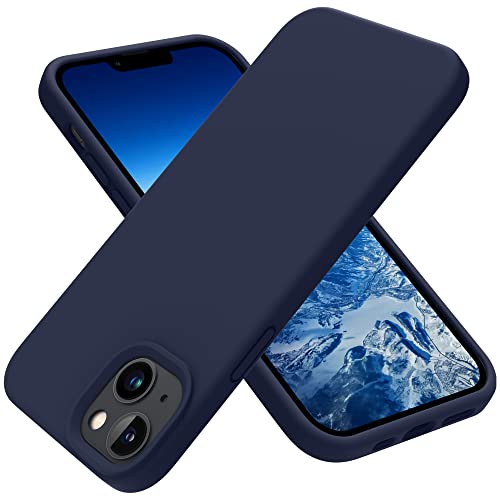 OTOFLY Entworfen für iPhone 14 Hülle, für iPhone 13 Hülle, Silikon Stoßfest Slim Dünn Handyhülle für iPhone 14 6,1 Zoll (Mitternachtsblau) von OTOFLY