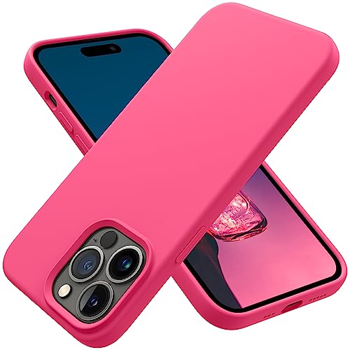 OTOFLY Entworfen für iPhone 14 Pro Hülle, Silikon Stoßfest Slim Dünn Handyhülle für iPhone 14 Pro 6,1 Zoll (Hot Pink) von OTOFLY
