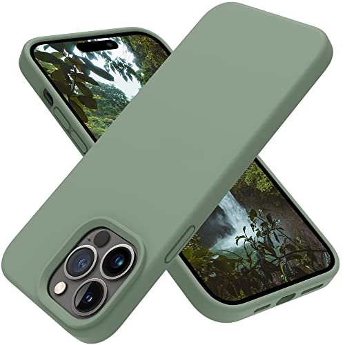 OTOFLY Entworfen für iPhone 14 Pro Max Hülle, Silikon stoßfeste schlanke dünne Handyhülle für iPhone 14 Pro Max 6,7 Zoll (Calke Green) von OTOFLY