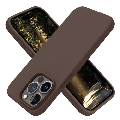 OTOFLY Schutzhülle für iPhone 15 Pro, Silikon, stoßfest, dünn, für iPhone 15 Pro (6,1 Zoll), Schokoladenbraun von OTOFLY