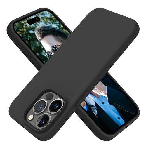 OTOFLY Schutzhülle für iPhone 15 Pro, Silikon, stoßfest, dünn, für iPhone 15 Pro, 15,5 cm (6,1 Zoll), Schwarz von OTOFLY