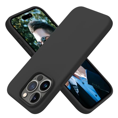 OTOFLY Entworfen für iPhone 15 Pro Hülle, Silikon, stoßfest, dünn, Handyhülle für iPhone 15 Pro (6,1 Zoll), schwarz von OTOFLY