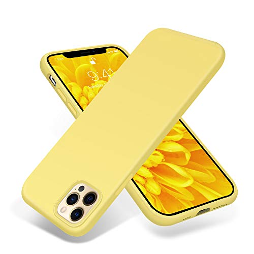 OTOFLY Kompatibel mit iPhone 12 Pro Max Hülle 6,7 Zoll (2020), [Silky and Soft Touch Serie] Premium Soft Liquid Silicone Rubber Full-Body Protective Bumper Case (gelb) von OTOFLY