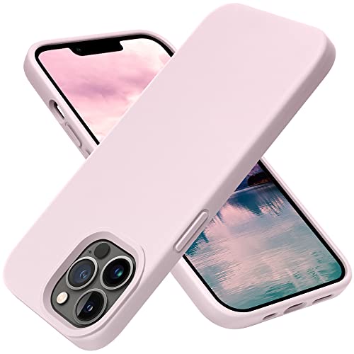 OTOFLY Kompatibel mit iPhone 13 Pro Hülle, flüssiges Silikon, schlank, schützend, stoßfest, mit kratzfestem Mikrofaser-Futter, 15,5 cm (6,1 Zoll) (eisrosa) von OTOFLY