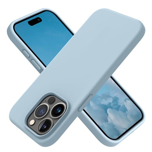 OTOFLY Kompatibel mit iPhone 15 Pro Max Hülle, Silikon, stoßfest, dünn, für iPhone 15 Pro Max (6,7 Zoll), Babyblau von OTOFLY