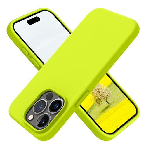 OTOFLY Kompatibel mit iPhone 15 Pro Max Hülle, Silikon, stoßfest, dünn, für iPhone 15 Pro Max (6,7 Zoll), fluoreszierendes Grün von OTOFLY