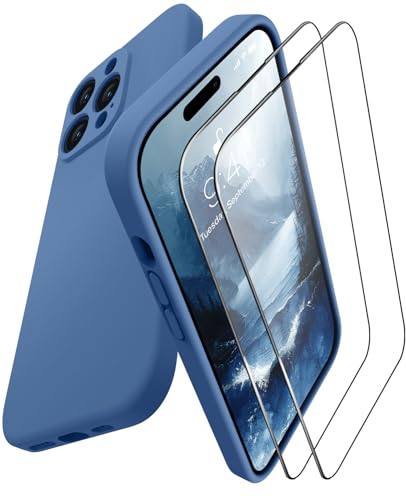 OTOFLY Schutzhülle für iPhone 14 Pro, verbesserte Silikon-Schutzhülle für 14 Pro, 15,5 cm (6,1 Zoll), 2 Displayschutzfolien, Kameraschutz, stoßfest, für Damen und Herren, 15,5 cm (6,1 Zoll), von OTOFLY