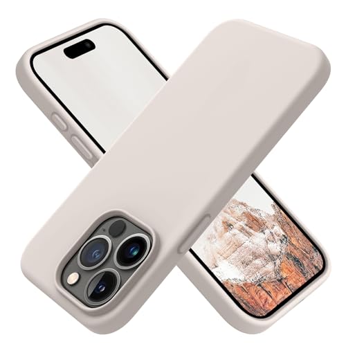 OTOFLY Schutzhülle für iPhone 15 Pro Max, Silikon, stoßfest, dünn, für iPhone 15 ProMax (6,7 Zoll), Steinfarben von OTOFLY