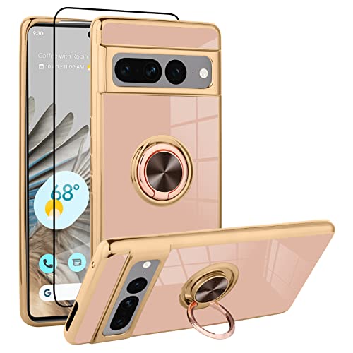 OTOFLYSTY Google Pixel 7 Pro Hülle, Google Pixel 7 Pro Handyhülle mit 360° Ring Halter Kickstand Stoßfeste rutschfeste TPU Schutzhülle für Pixel 7 Pro Hülle von OTOFLYSTY