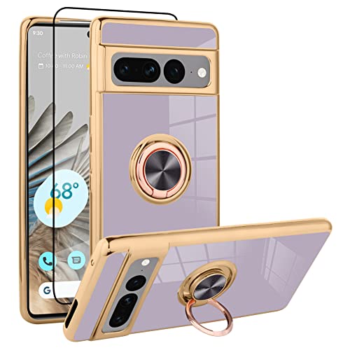 OTOFLYSTY Google Pixel 7 Pro Hülle, Google Pixel 7 Pro Handyhülle mit 360° Ring Halter Kickstand Stoßfeste rutschfeste TPU Schutzhülle für Pixel 7 Pro Hülle von OTOFLYSTY