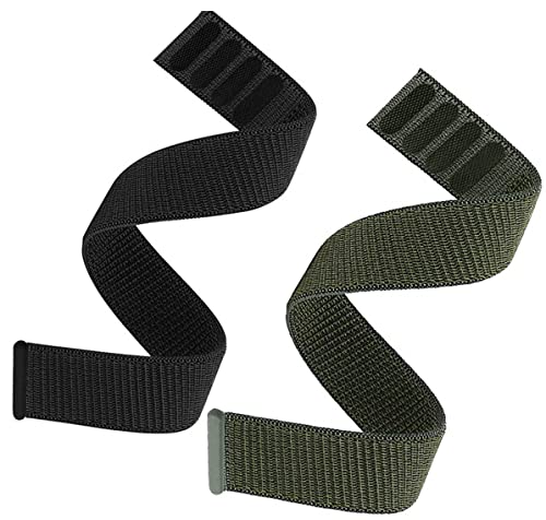 OTOPO 26mm Loop Nylon Armband für Fenix 6X/Fenix 5X/Fenix 7X, Ultraleichtes Schnell Trocknen Schleife Waschbar Uhrenarmband für Garmin Fenix 6X Pro/Sapphire/3X,Enduro,Tactix Delta Schwarz+Grün von OTOPO