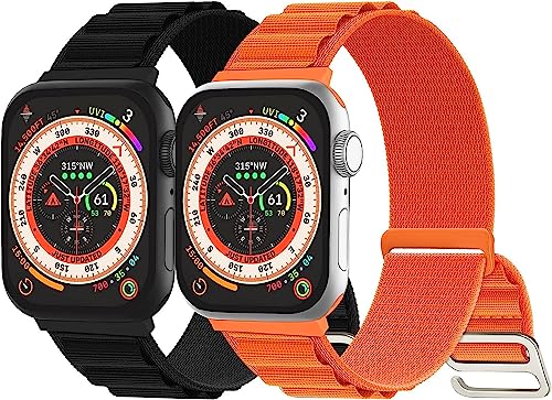 OTOPO Alpine Loop Kompatibel mit Apple Watch Armband 38mm 40mm 41mm,Textil Loop Titan G-Haken Nylon Sport Armband for Iwatch Series 8/7/6/5/4/3/2/1/SE Herren Damen von OTOPO