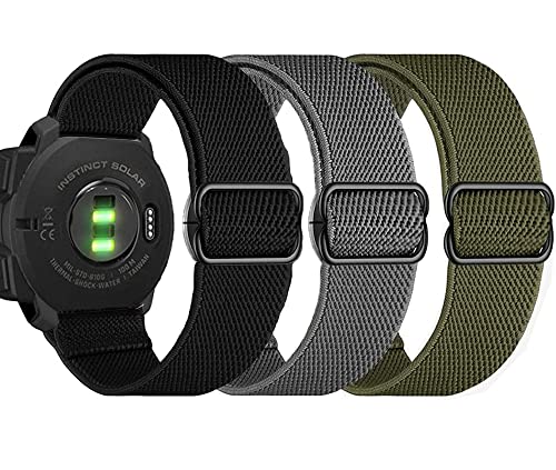 OTOPO Elastische Uhrenarmbänder für Garmin Instinct/2 Solar, 22mm Weiches Dehnbares Nylon Ultraleichtes Armband, Ersatzarmband für Herren und Damen, für Garmin Instinct Tactical/Esports/Solar/Tide von OTOPO