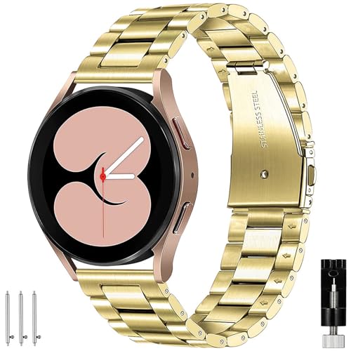 OTOPO Kompatibel Samsung Galaxy Watch 4/6 Classic Armband 46mm 47mm 42mm 43mm,Watch 4/5/6 40mm 44mm,Galaxy Watch Active 2 40mm 44mm Armband Metall, 20mm Metallarmband Edelstahl für Frauen Männer von OTOPO