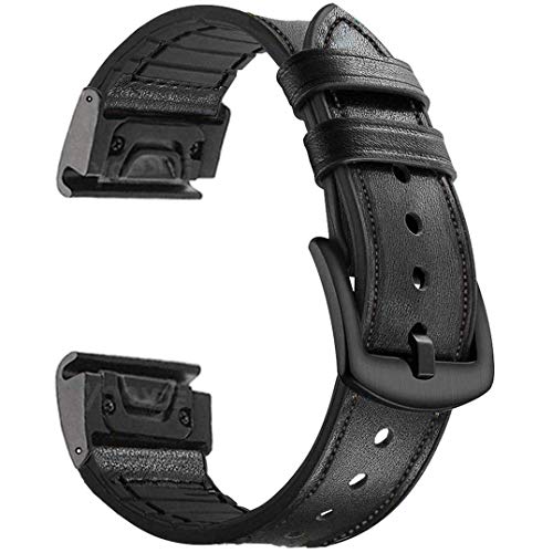 OTOPO Kompatibel mit Fenix 6/Fenix 5/Fenix 7/ EPIX 2 Armband für Herren, 22mm Quick Fit Hybrid Sport Armband Leder Schweißfest Handgelenkband für Garmin Fenix 6 Pro/Sapphire,Fenix 5 Plus von OTOPO