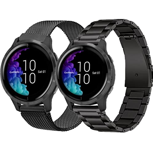 OTOPO Metall Armband for Garmin Vivoactive 4/Venu 2 45mm/Venu 3/Forerunner 255/955/265/965 Armband, 2Pack 22mm Metallarmband Edelstahl for Männer Frauen Schwarz OTOPO Metall Armband for Garmin Vivoactive 4/Venu 2 45mm/Venu 3/Forerunner 255/955/265/965 Armband, 2Pack 22mm Metallarmband Edelstahl for Männer Frauen Schwarz von OTOPO