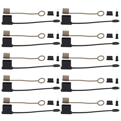 10 Sätze USB-Port Steckerabdeckungen Set USB-C-Kabelabdeckung + USB-Port-Schutzabdeckung + USB-C-Staubsteckerkappen + Anti-Staubschutz für 3,5-mm-Kopfhörerbuchse Gummi von OTOTEC