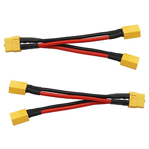 2 Stück 1-Buchse bis 2-Stecker XT60 Parallel Batterieanschluss 18 cm Länge für RC Flugzeug Balance Ladegerät von OTOTEC