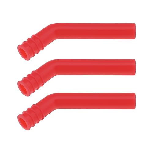 3stk RC Auspuffrohr Verlängerungsrohr Kompatibel mit HSP 1/8 1/10 Nitro RC Auto Motor Auspuffrohr Silikon Extender Rot von OTOTEC