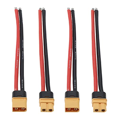 OTOTEC XT60 weibliche Kabel XT60 männlich, Ersatz XT60 Stecker, männlich, weiblich, Zubehör für Drohnen, UAVs, Flugzeuge, Jets, 12 AWG, 15 cm, 4 Stück OTOTEC XT60 weibliche Kabel XT60 männlich, Ersatz XT60 Stecker, männlich, weiblich, Zubehör für Drohnen, UAVs, Flugzeuge, Jets, 12 AWG, 15 cm, 4 Stück von OTOTEC