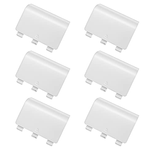 6 STÜCKE Batterie Abdeckung Ersatz-Akku-Abdeckungen Akku-Rückseitenabdeckung Kompatibel mit Xbox Series XS Konsole Weißes Kunststoff-Konsolenzubehör von OTOTEC
